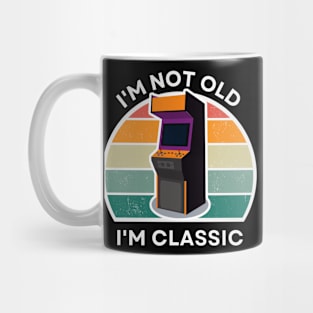 I'm not old, I'm Classic | Arcade | Retro Hardware | Vintage Sunset | Grayscale | '80s '90s Video Gaming Mug